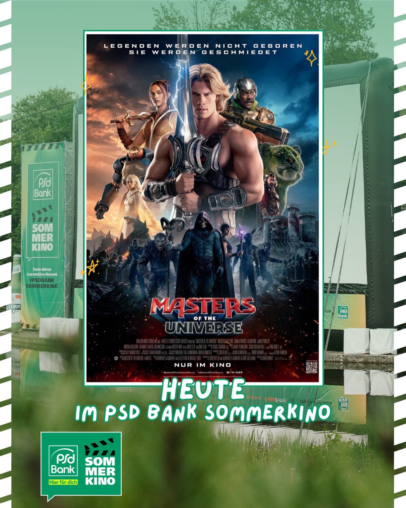 Heute bei uns: MASTERS OF THE UNIVERSE ✨

Um seine Familie und seine Welt zu retten, muss sich Adam mit seinen engsten Verbündeten zusammenschließen – Teela (Camila Mendes) und Duncan alias Man-At-Arms (Idris Elba) – und sein wahres Schicksal als He-Man annehmen, den mächtigsten Mann des Universums.

Kommst du vorbei? 🫶🏻