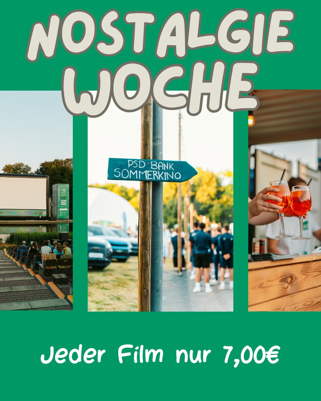 🎬✨Nostalgie-Woche im PSD Bank Sommerkino!✨🎬

Zeit für echte Filmklassiker! 🍿 Freut euch auf unvergessliche Kinoabende mit Filmen, die Generationen begeistert haben – und das zum halben Preis.

🎟️ Tickets gibt’s in der Nostalgie-Woche für nur 7 €!

Schnappt euch eure Lieblingsmenschen, genießt die besondere Atmosphäre im Westfalenpark und erlebt die Klassiker noch einmal auf der großen Leinwand. ❤️

👉 Das komplette Programm findet ihr hier: https://psd-bank-sommerkino.de/programm

Welchen Klassiker dürft ihr auf keinen Fall verpassen? 👇

#PSDBankSommerkino #Westfalenpark #NostalgieWoche #Filmklassiker #OpenAirKino