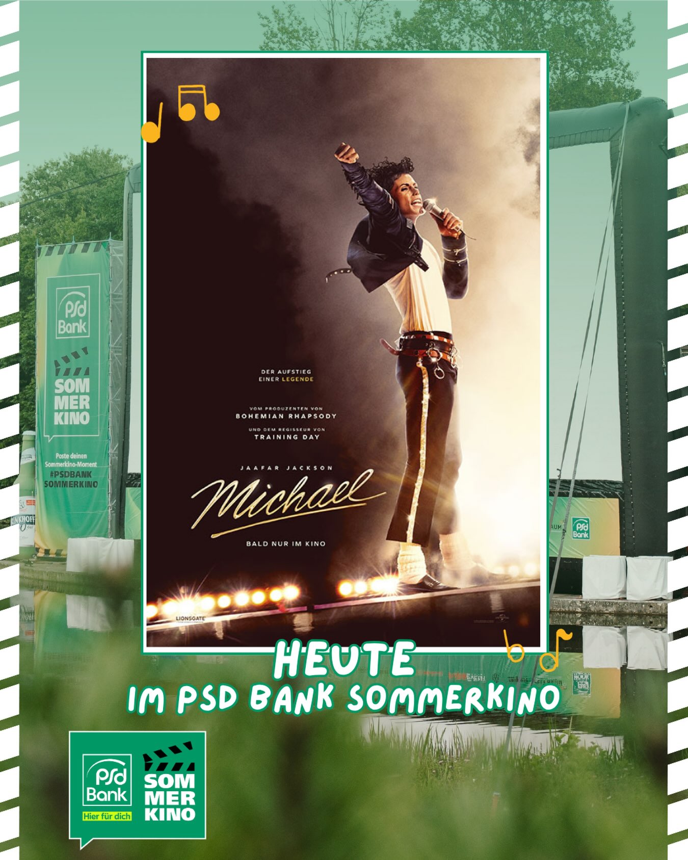 Heute bei uns: MICHAEL 🕺🏻

Der Film erzählt die Geschichte von Michael Jacksons Leben - weit über die Musik hinaus. Er zeichnet seinen Weg nach von der Entdeckung seines außergewöhnlichen Talents als Leadsänger der Jackson Five bis hin zu dem visionären Künstler, dessen kreativer Ehrgeiz ihn unermüdlich antrieb, der größte Entertainer der Welt zu werden. Von einigen seiner legendären Auftritte aus seiner frühen Solokarriere bis zu seinem Leben abseits der Bühne - das Publikum hat einen Platz in der ersten Reihe bei einem nie zuvor dagewesenen Blick auf das Leben der Pop-Ikone. Hier fängt seine Geschichte an.

Kommst du vorbei?