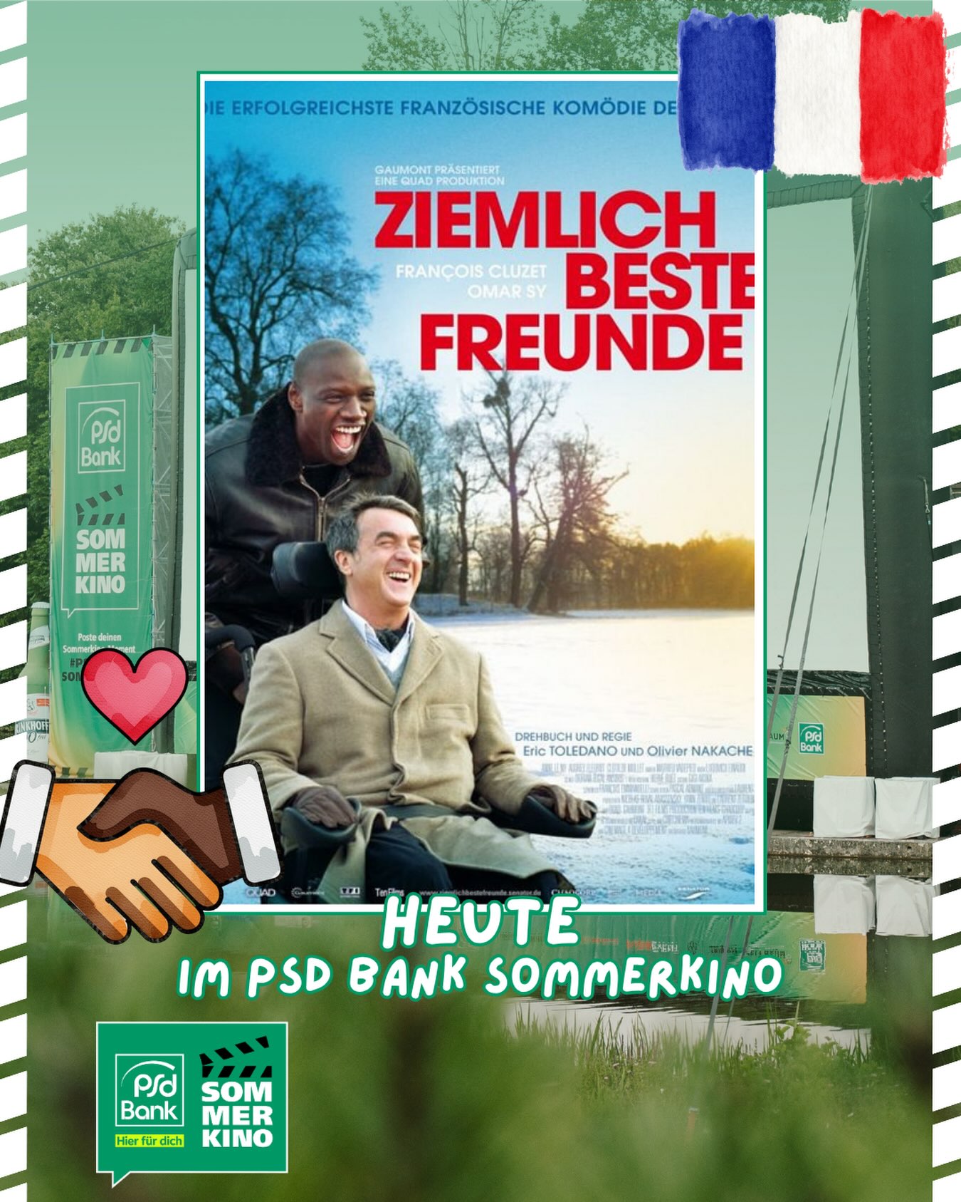 Heute bei uns: ZIEMLICH BESTE FREUNDE 🫶🏻

Philippe (FRANÇOIS CLUZET) führt das perfekte Leben. Er ist reich, adlig, gebildet und hat eine Heerschar von Hausangestellten – aber ohne Hilfe geht nichts! Philippe ist vom Hals an abwärts gelähmt. Eines Tages taucht Driss (OMAR SY), ein junger Mann, der gerade aus dem Gefängnis entlassen wurde, in Philippes geordnetem Leben auf. Driss will eigentlich nur einen Bewerbungsstempel für seine Arbeitslosenunterstützung und auf den ersten Blick eignet sich das charmante Großmaul aus der Vorstadt auch überhaupt nicht für den Job als Pfleger. Doch seine unbekümmerte, freche Art macht Philippe neugierig. Spontan engagiert er Driss und gibt ihm zwei Wochen Zeit, sich zu bewähren. Aber passen Mozart und Earth, Wind & Fire, Poesie und derbe Sprüche, feiner Zwirn und Kapuzenshirts wirklich zusammen? Und warum benutzt Philippe eigentlich nie den großartigen Maserati, der abgedeckt auf dem Innenhof steht? Es ist der Beginn einer verrückten und wunderbaren Freundschaft, die Philippe und Driss für immer verändern wird...